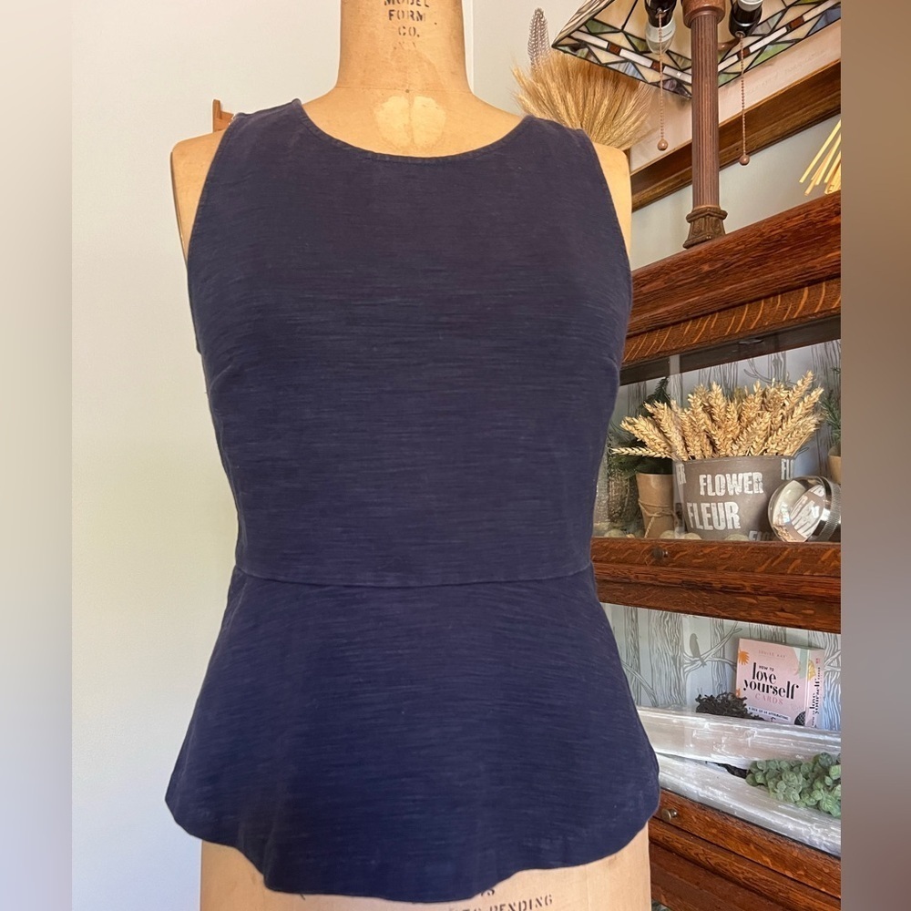 J. Crew knit peplum top with full back zip